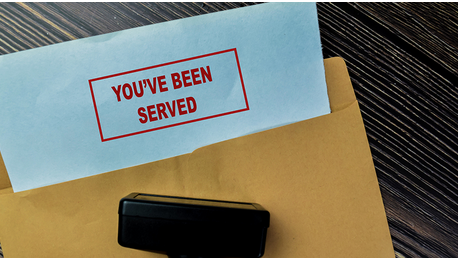A 'You've been served' legal envelope