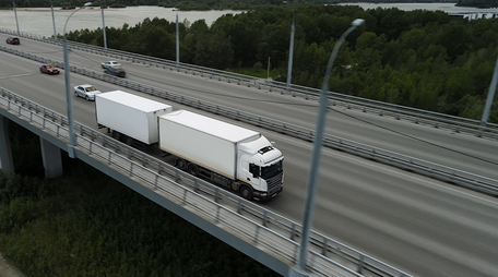 Trucks on a highway