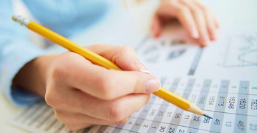 Accountant working with a calculator